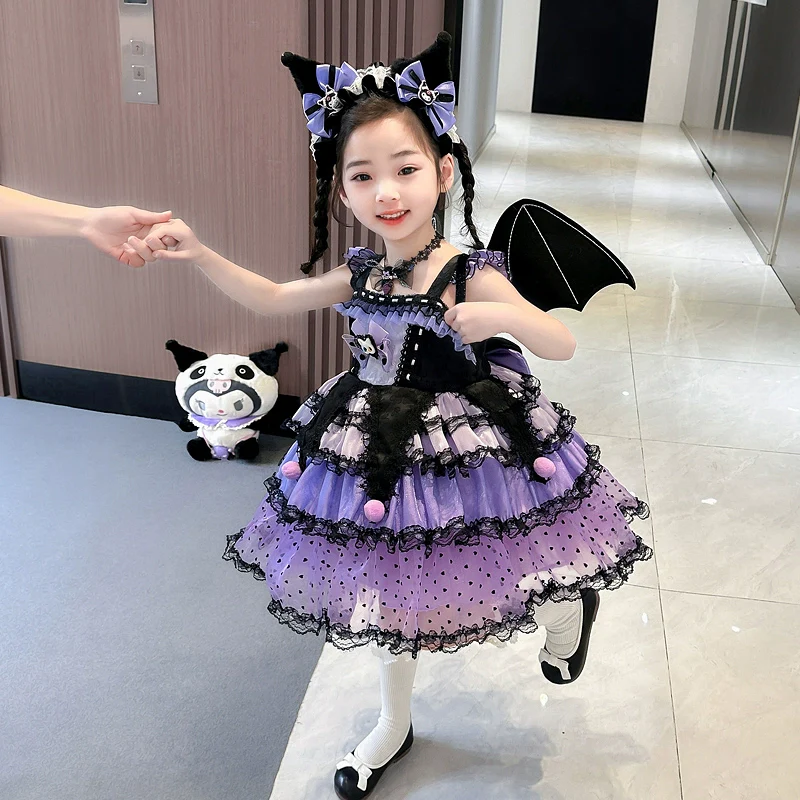 Girl Summer Dress Western Style Children Straps Lolita Princess Dress Girl's Birthday Suit Clow M Skirt - Image 5
