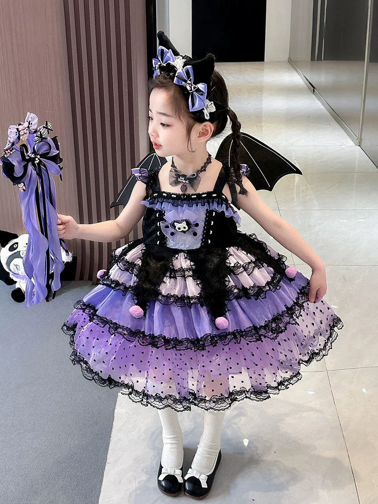 Girl Summer Dress Western Style Children Straps Lolita Princess Dress Girl's Birthday Suit Clow M Skirt - Image 2