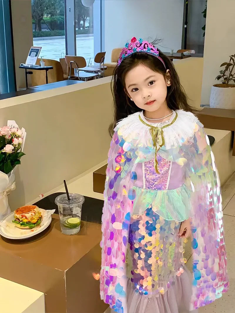 Girl Western Style Sequin Princess Dress Mermaid - Image 11
