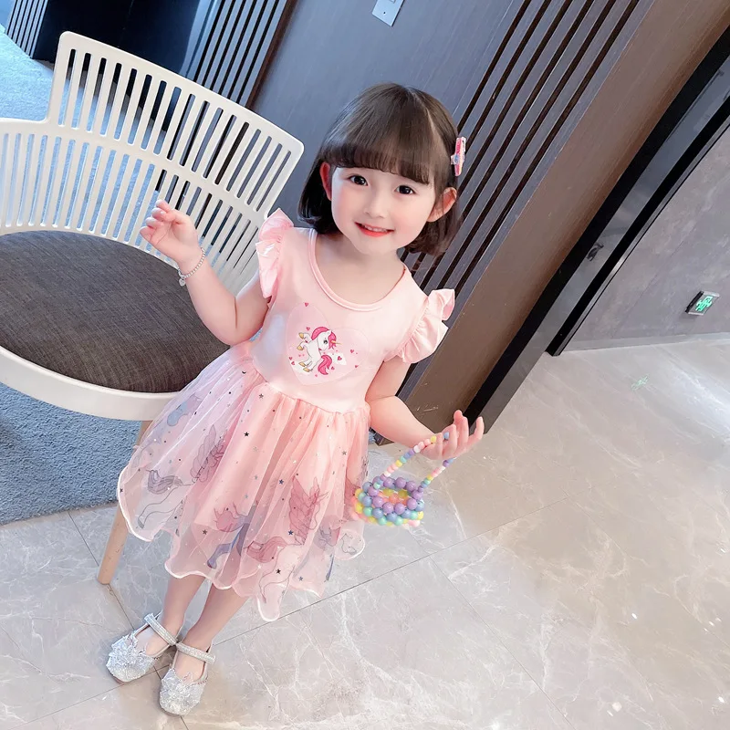 Girls Clothes 2023 New Summer Princess Dresses Flying Sleeve Kids Dress Unicorn Party Baby Dresses for Children Clothing 3-8Y - Image 12