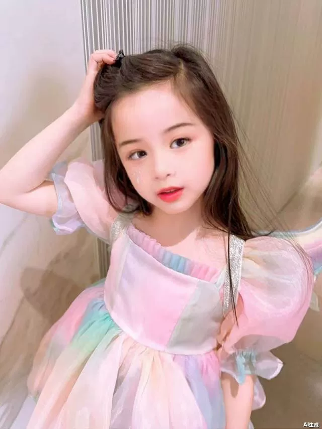 Girls' Dress Summer New Little Girls' Rainbow Skirt Western Style Children's Butterfly Wings Princess Dress Performance Dress - Image 2