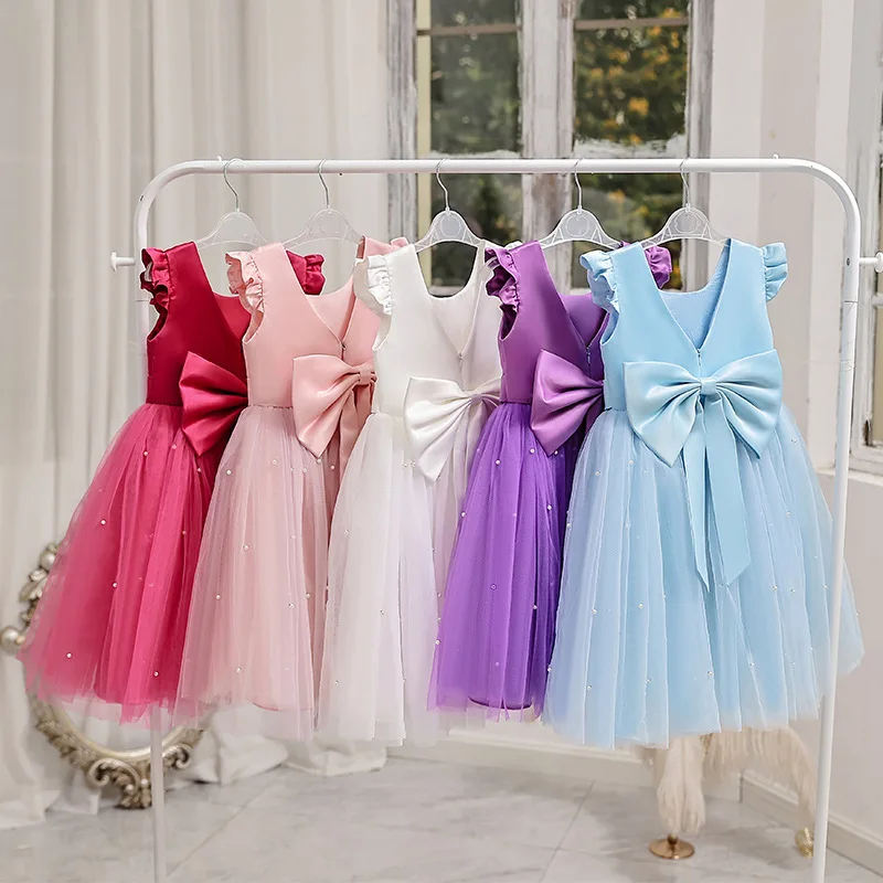 Girls Elegant Princess Dresses for Party Birthday 2 3 4 6 7 8 Years Kids Ceremony Pink Ball Gown Barbie Baby Children Clothes - Image 4