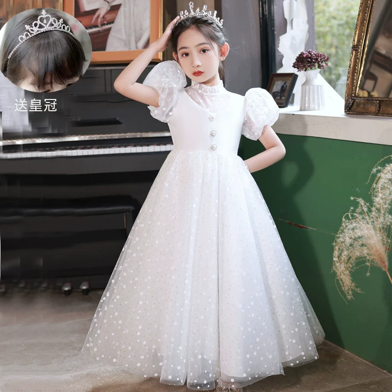 Girls Fashionable Princess Dress Girls Piano Performance Costume Children Small Host Classy Dress Flower Girl Wedding Dress - Image 11