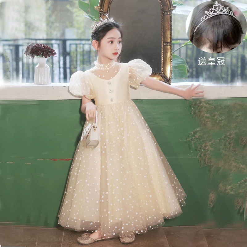 Girls Fashionable Princess Dress Girls Piano Performance Costume Children Small Host Classy Dress Flower Girl Wedding Dress - Image 12