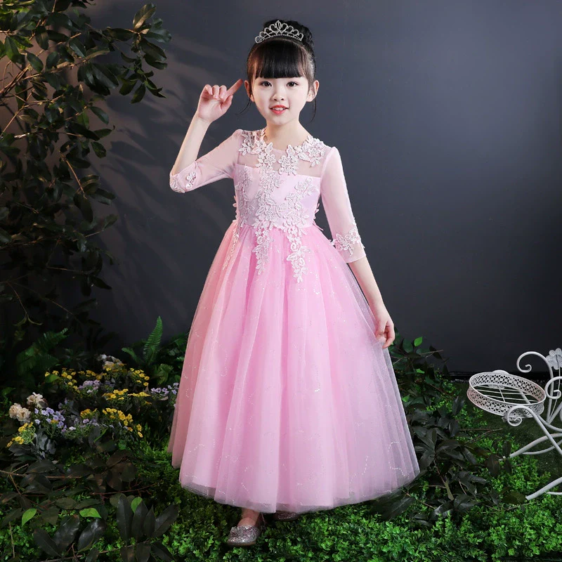 Girls Fashionable Princess Dress Girls Piano Performance Costume Children Small Host Classy Dress Flower Girl Wedding Dress - Image 13