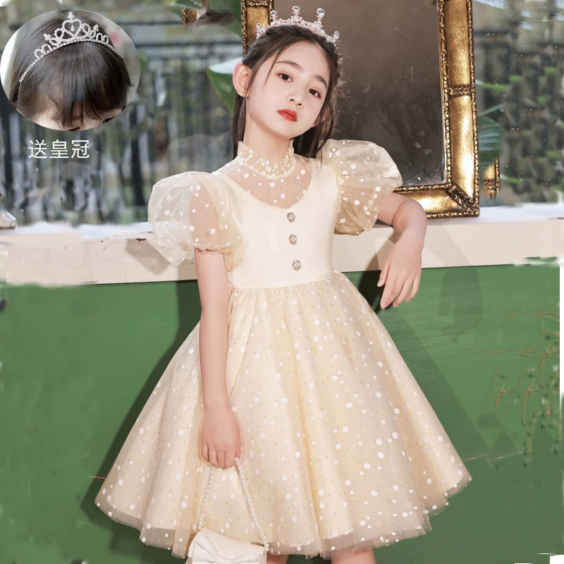 Girls Fashionable Princess Dress Girls Piano Performance Costume Children Small Host Classy Dress Flower Girl Wedding Dress - Image 15