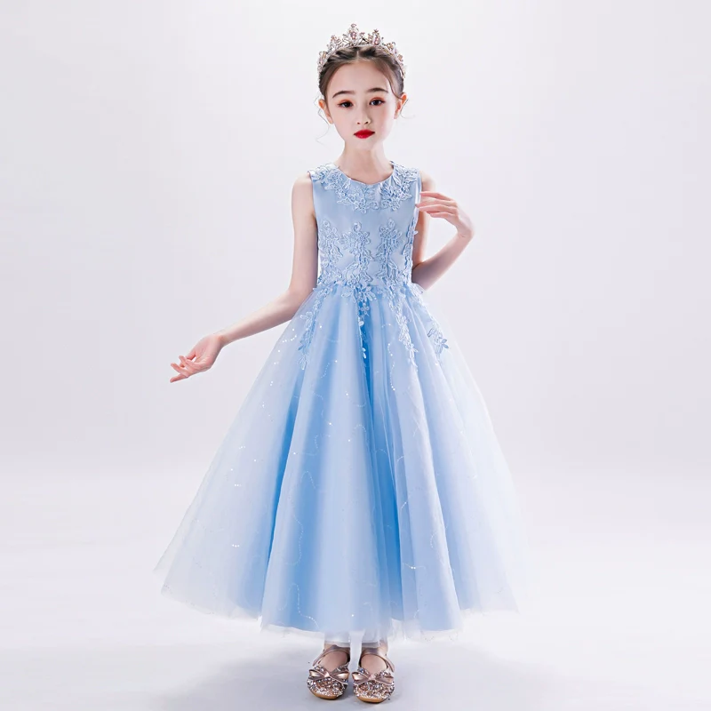 Girls Fashionable Princess Dress Girls Piano Performance Costume Children Small Host Classy Dress Flower Girl Wedding Dress - Image 3