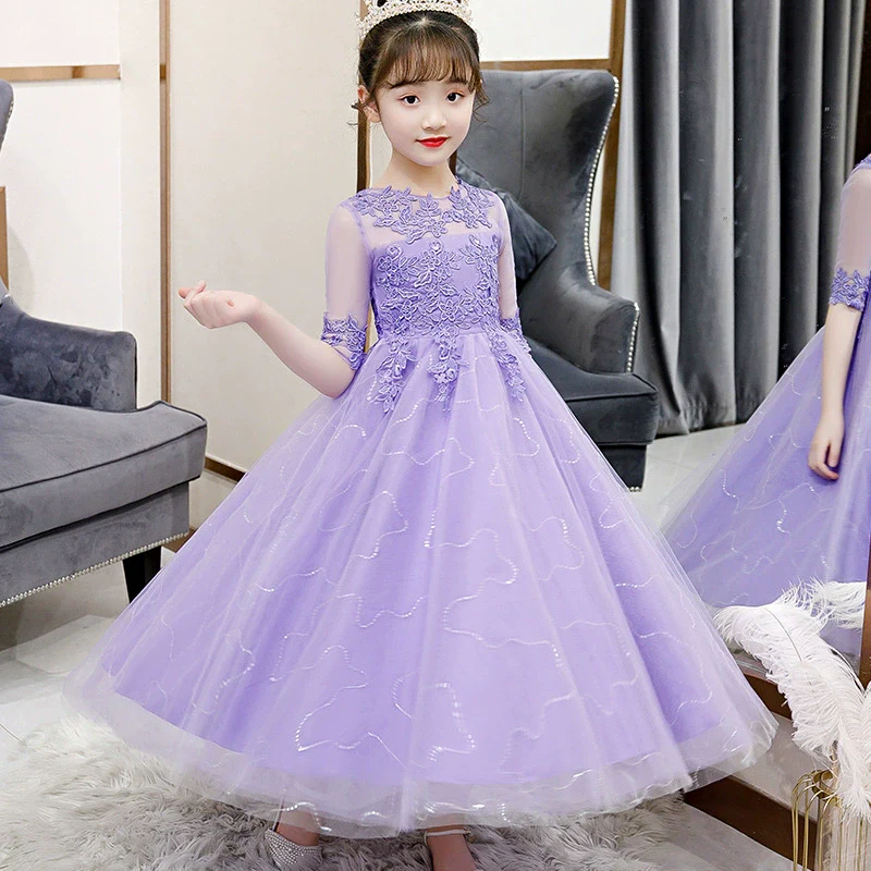 Girls Fashionable Princess Dress Girls Piano Performance Costume Children Small Host Classy Dress Flower Girl Wedding Dress - Image 4