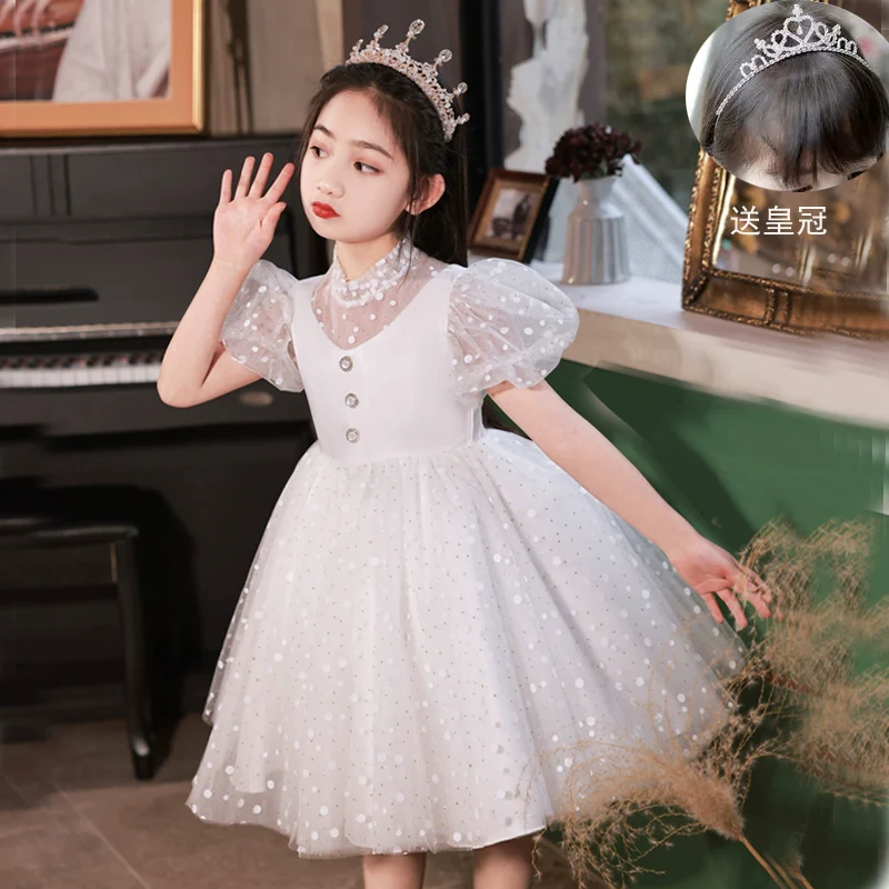 Girls Fashionable Princess Dress Girls Piano Performance Costume Children Small Host Classy Dress Flower Girl Wedding Dress - Image 6