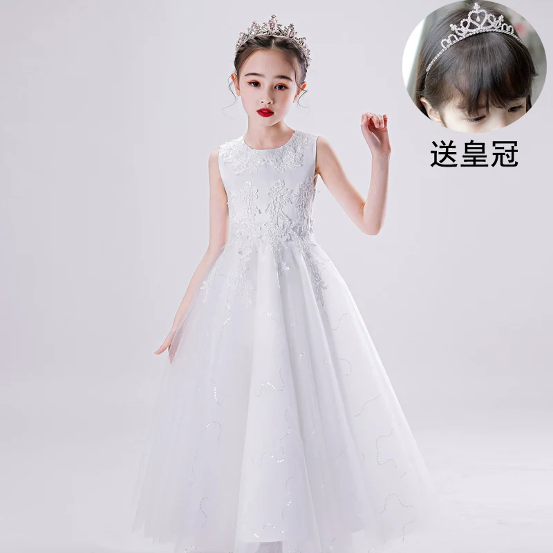 Girls Fashionable Princess Dress Girls Piano Performance Costume Children Small Host Classy Dress Flower Girl Wedding Dress - Image 7
