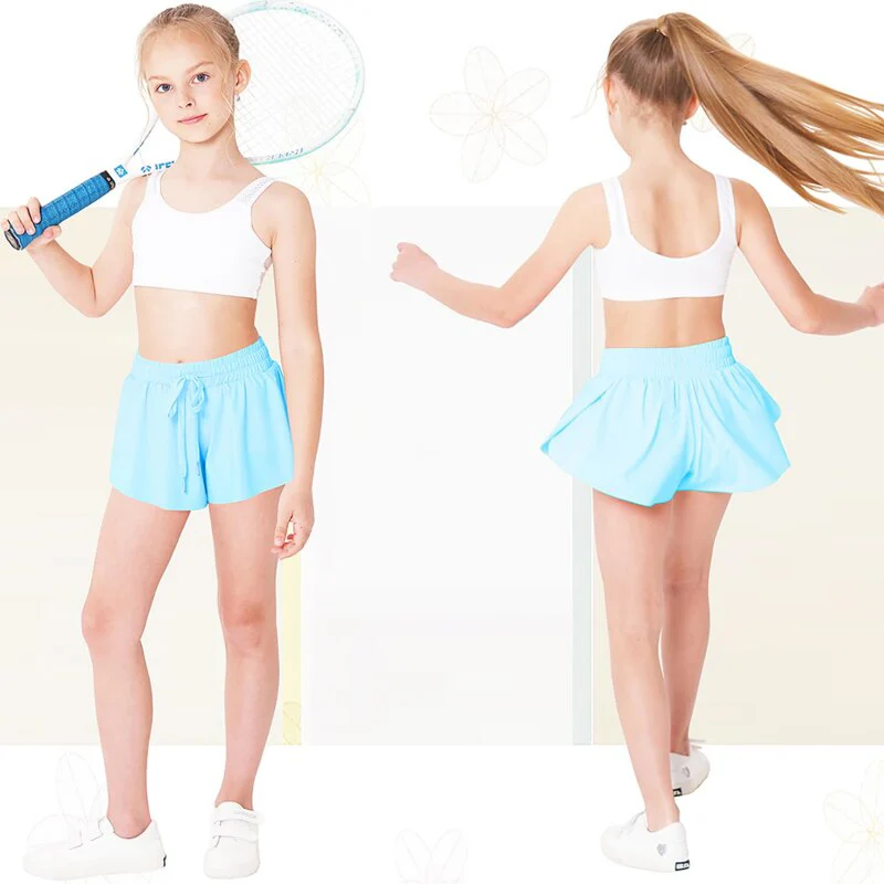 Girls Flowy Shorts 2 in 1 Butterfly Skirt Shorts with Pockets Teen Girl Cheer Shorts for Dance School Wear Running Fitness Sleep - Image 10