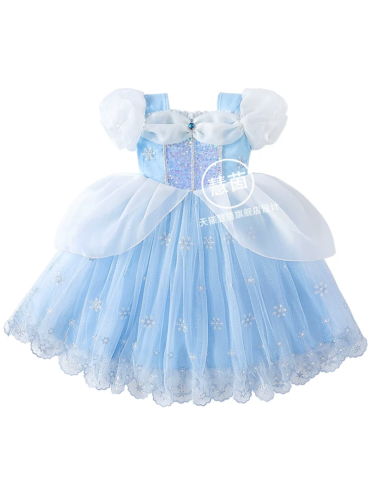 Girls' Halloween Spring and Autumn Classy Luminous Wings Lolita Children's Princess Elsa Dress Birthday Dress Autumn - Image 4