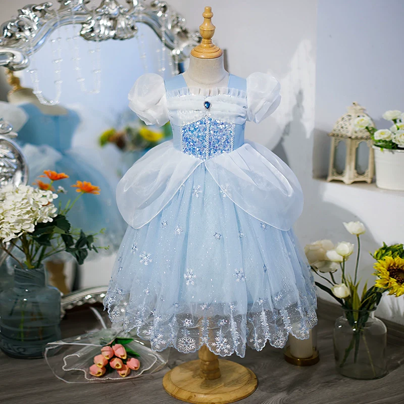 Girls' Halloween Spring and Autumn Classy Luminous Wings Lolita Children's Princess Elsa Dress Birthday Dress Autumn - Image 5