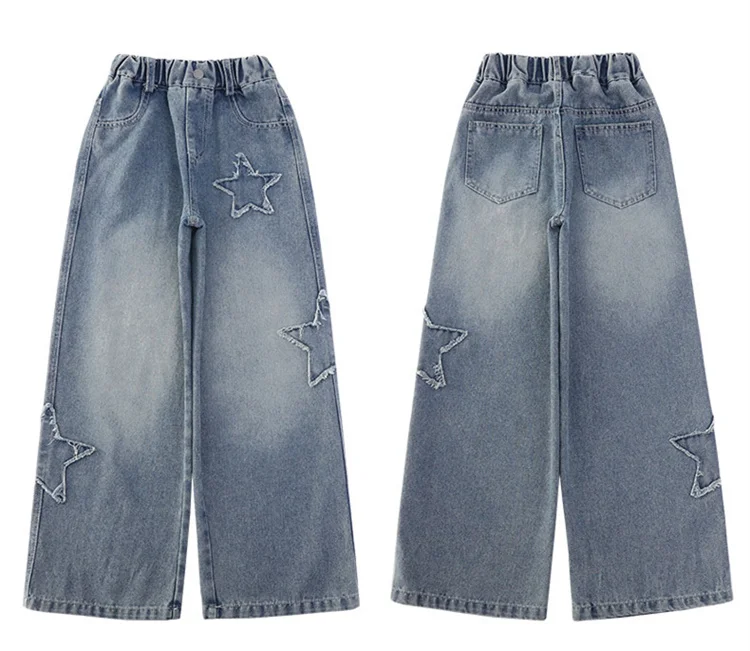 Girls Jeans 2025 Spring Autumn New Fashion Star Pattern Casual Denim Pants School Kids Trendy Teenage Children's Trousers 5-14T - Image 15