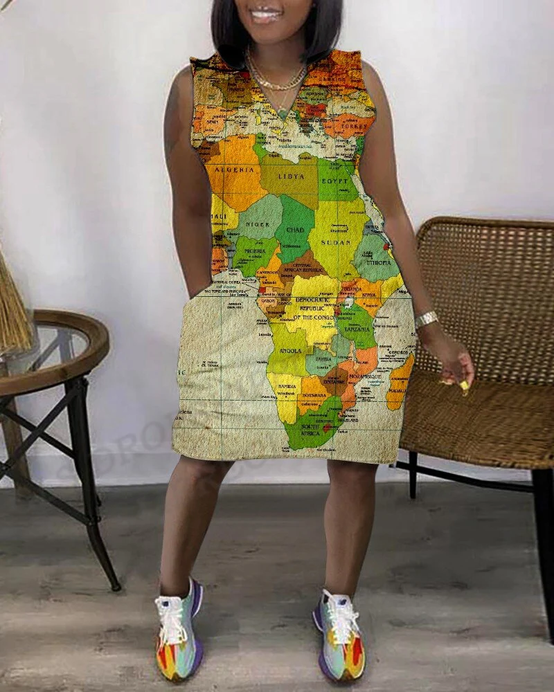 Girls Midi Dress Women Fashion Sexy Elegant African Dress Sleeveless Casual Loose Vintage Dresses Party Evening Boho Beach New - Image 5