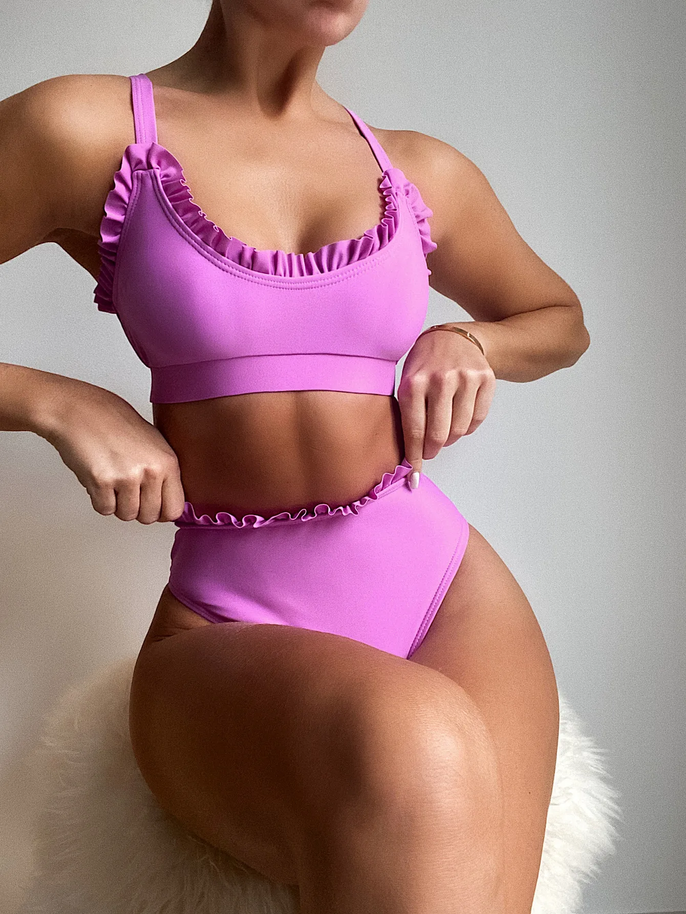 Girls Printed Ties Brazilian Push Up Bikini Ruffles Biquini Swimwear Strappy Bandage Swimsuit Beach Wear Bathing Suit Women S~XL - Image 10