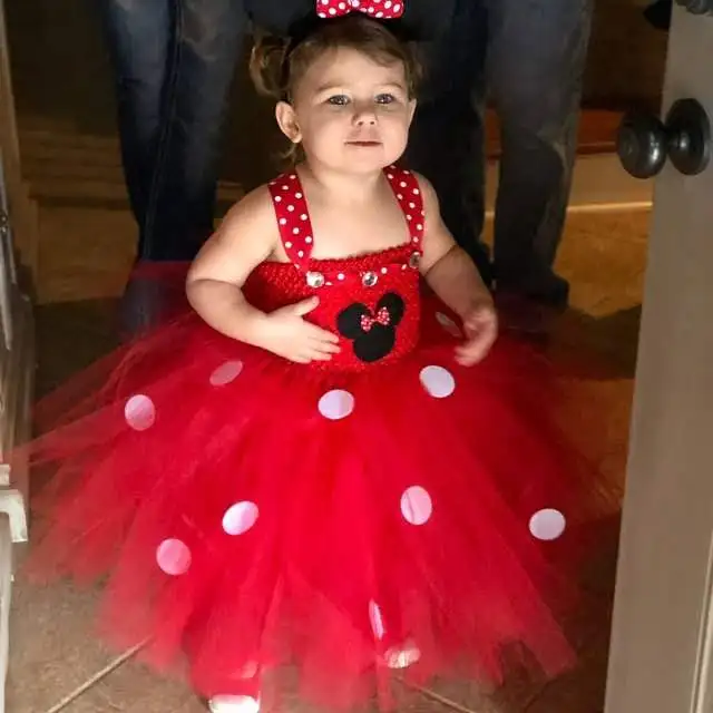Girls Red Mickey Tutu Dress Kids Cartoon Dresses Ball Gown with Hairbow Children Birthday Christmas Party Costume Cosplay Cloth - Image 6