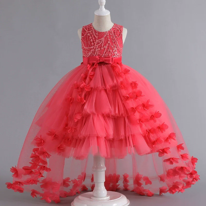 Girls' Trailing Dress Formal Dress Evening Dress Sleeveless Princess Dress Pettiskirt Cake Dress Party Dress Performance Dress - Image 4