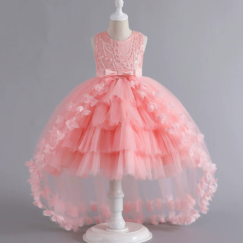 Girls' Trailing Dress Formal Dress Evening Dress Sleeveless Princess Dress Pettiskirt Cake Dress Party Dress Performance Dress - Image 9