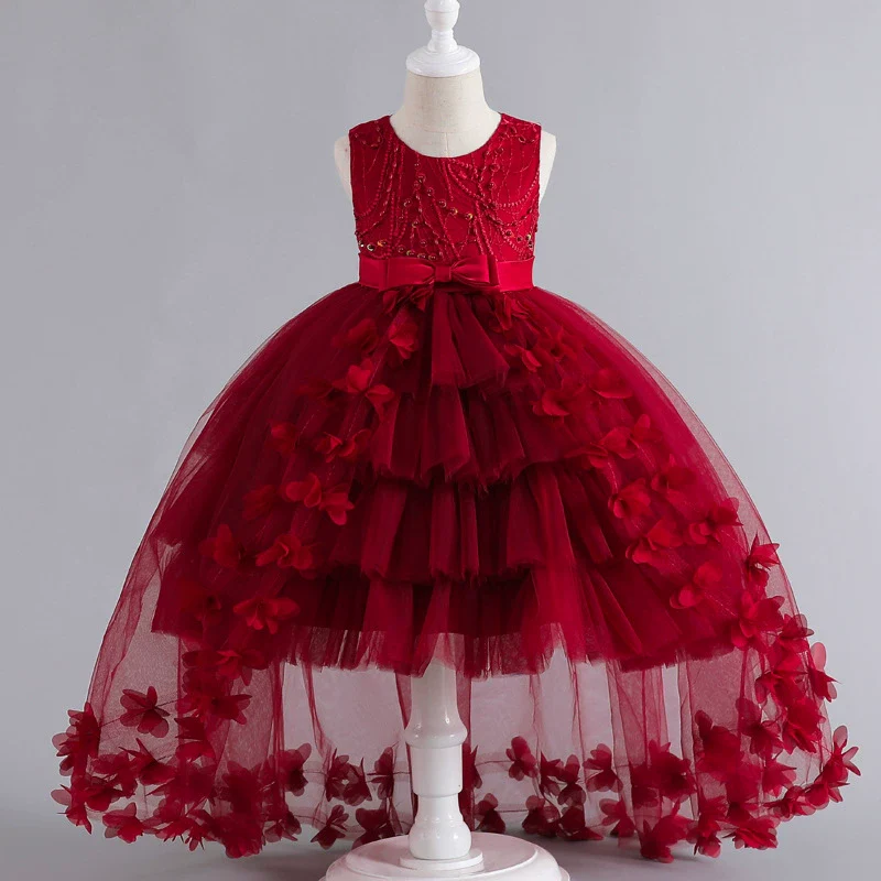 Girls' Trailing Dress Formal Dress Evening Dress Sleeveless Princess Dress Pettiskirt Cake Dress Party Dress Performance Dress - Image 7