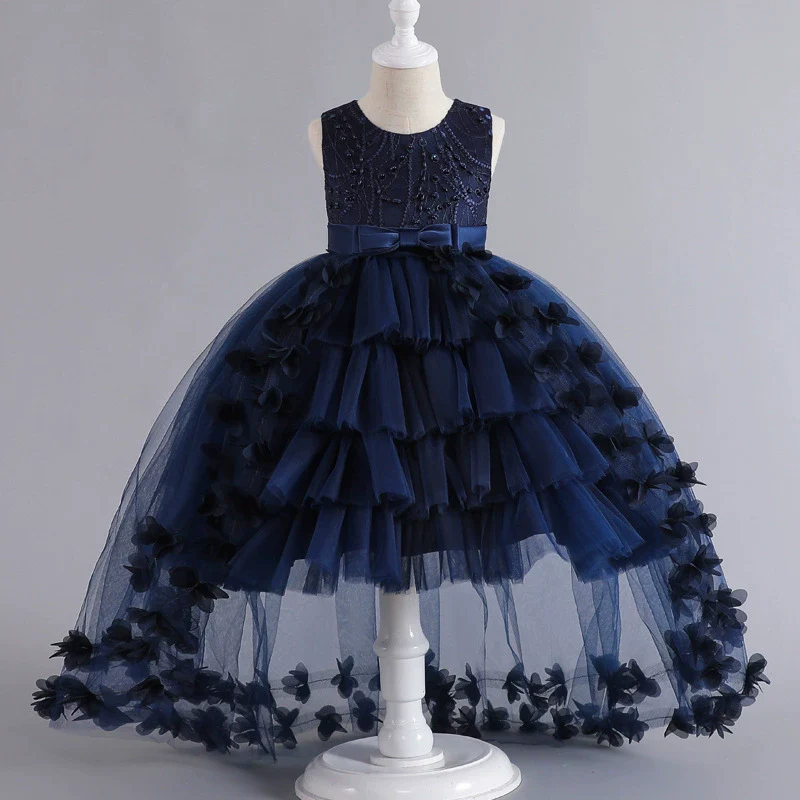 Girls' Trailing Dress Formal Dress Evening Dress Sleeveless Princess Dress Pettiskirt Cake Dress Party Dress Performance Dress - Image 9