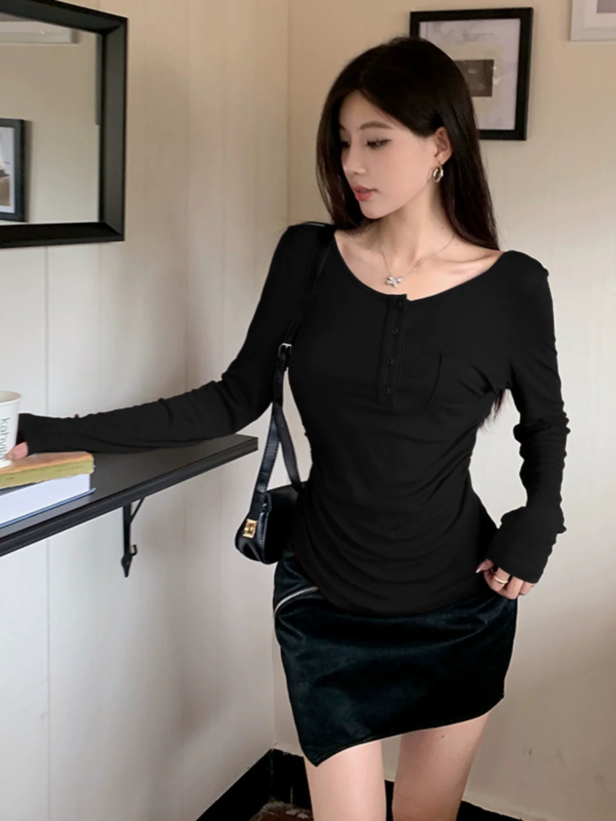 Girlsat18 Fall New Arrival Slim Fit Long-Sleeved T-shirt - Image 4