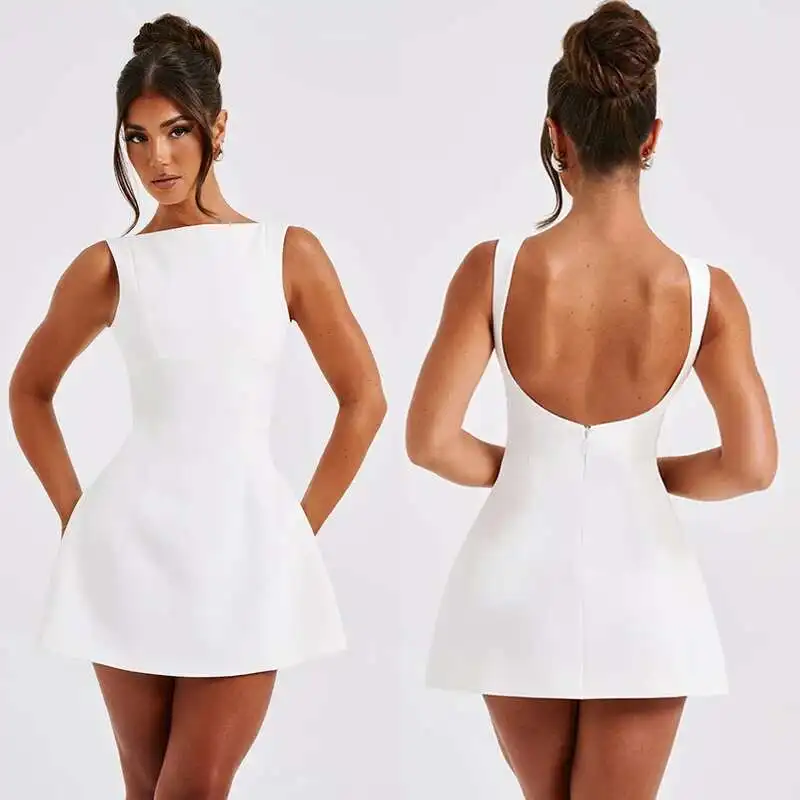 Giyu Sexy Club Party Dresses Women 2024 Summer Dress Elegant Short Mini Dress Backless Sleeveless A Line Slim Vestidos - Image 13