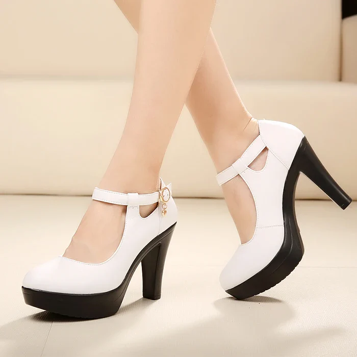 GKTINOO Quality Women's Leather Shoes With Heels 2023 Platform Mary Jane Shoes Women Pumps OL Office Work Shoes Woman High Heels - Image 3