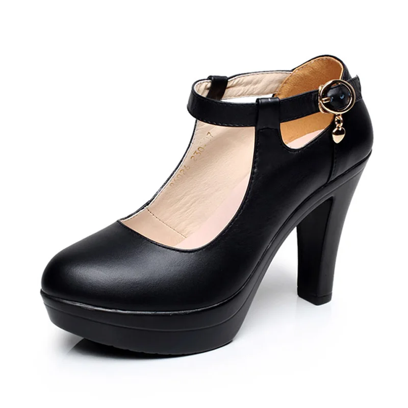 GKTINOO Quality Women's Leather Shoes With Heels 2023 Platform Mary Jane Shoes Women Pumps OL Office Work Shoes Woman High Heels - Image 4