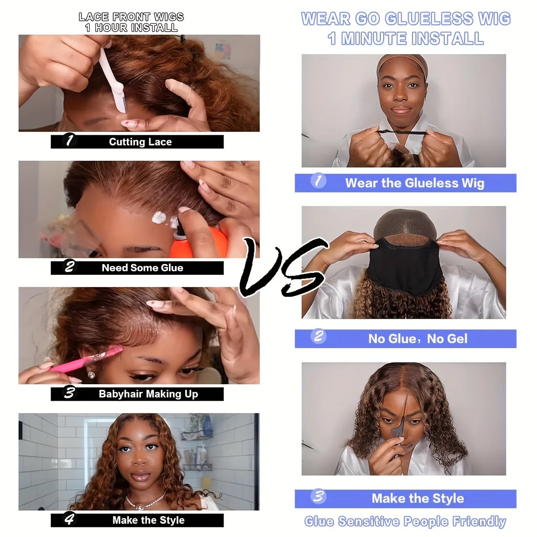 Glueless Wigs Human Hair Pre Cut Lace 4/27 Highlight Ombre Straight Lace Front Wig Human Hair 180% Density 5X5 HD Honey Blonde Lace Front Wig Human Hair For Women Pre Plucked With Baby Hair - Image 6