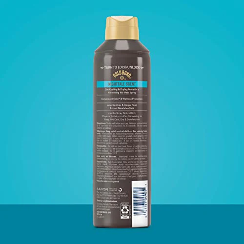 Gold Bond Men's Essentials Talc-Free Body Powder Spray 7 oz. Nightfall Scent Wetness Protection - Image 7
