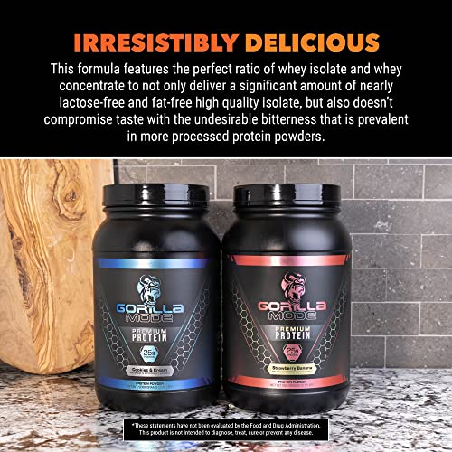 Gorilla Mode Premium Whey Protein - Cookies and Cream / 25 Grams of Whey Protein Isolate & Concentrate/Recover and Build Muscle (30 Servings) - Image 3