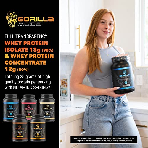 Gorilla Mode Premium Whey Protein - Cookies and Cream / 25 Grams of Whey Protein Isolate & Concentrate/Recover and Build Muscle (30 Servings) - Image 5