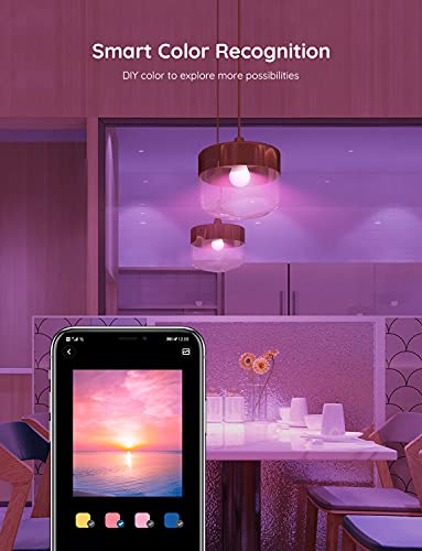 Govee Smart Light Bulbs, WiFi Bluetooth Color Changing Light Bulbs, Music Sync, 54 Dynamic Scenes, 16 Million DIY Colors RGB Light Bulbs, Work with Alexa, Google Assistant Home App, 4 Pack - Image 3