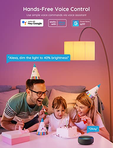Govee Smart Light Bulbs, WiFi Bluetooth Color Changing Light Bulbs, Music Sync, 54 Dynamic Scenes, 16 Million DIY Colors RGB Light Bulbs, Work with Alexa, Google Assistant Home App, 4 Pack - Image 7