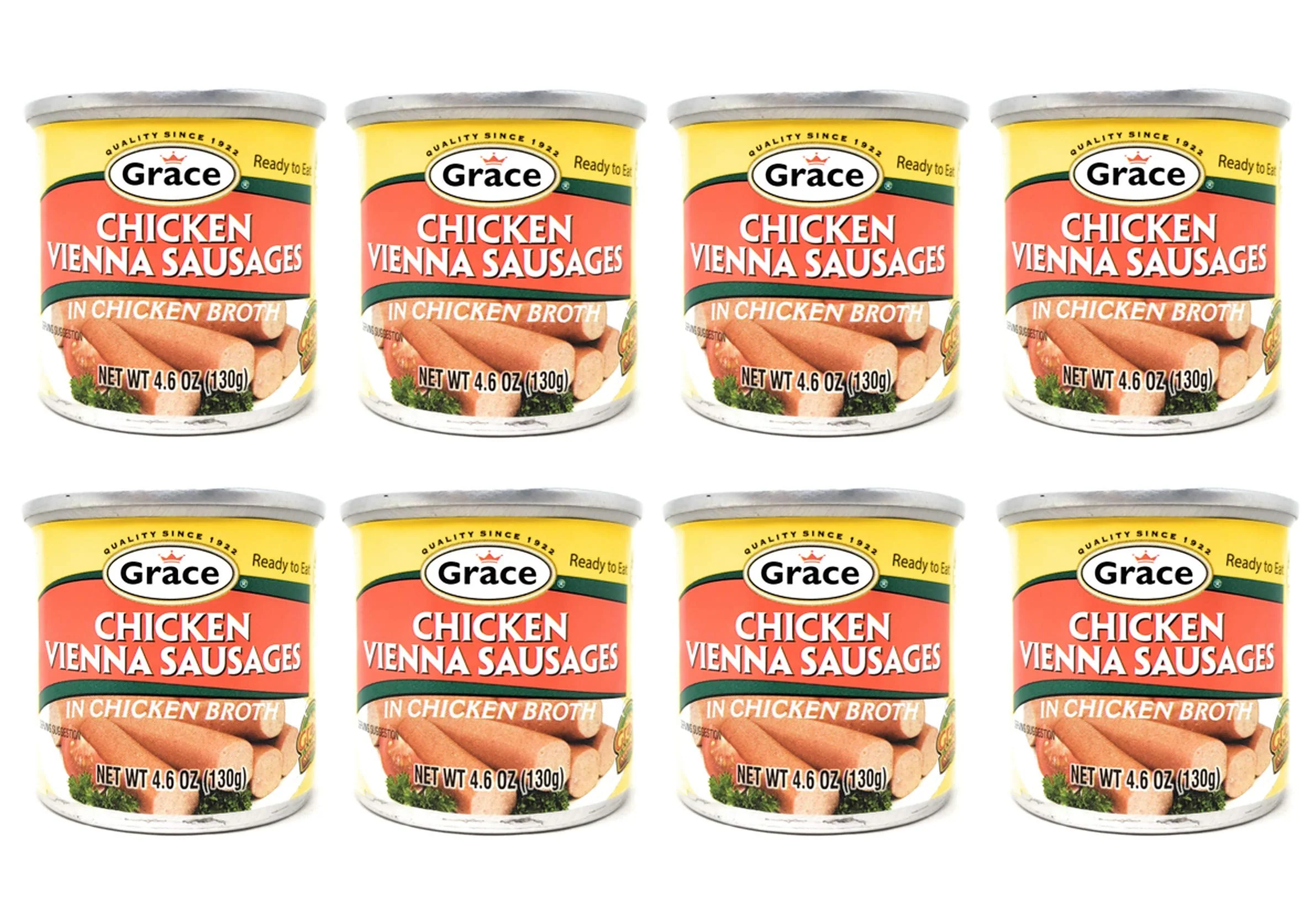 Grace Chicken Vienna Sausages in Chicken Broth (8 Pack, Total of 36.8oz)
