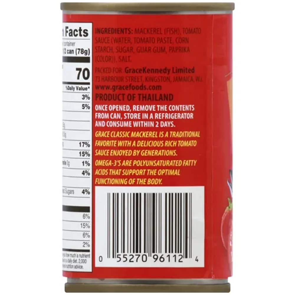 Grace Mackerel in Tomato Sauce (Classic) 10 Pack x 5.5oz - Image 5