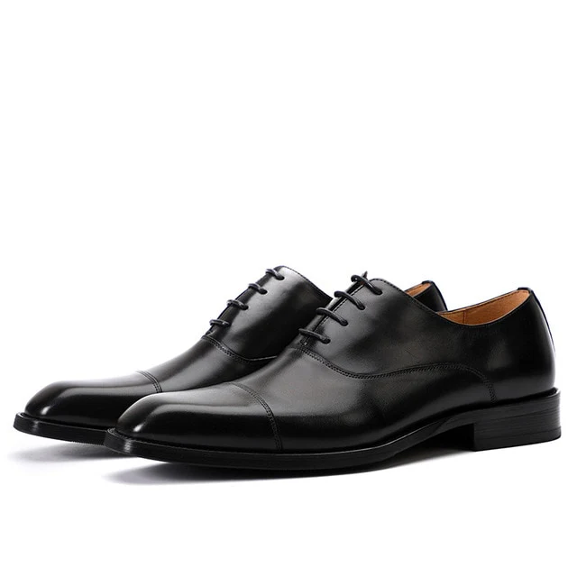 Green Men Dress Shoes Brand Italian Luxury Genuine Leather Lace Up Brown Black Wedding Business Formal Shoes Men Oxfords Shoes - Image 2