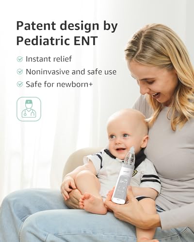 GROWNSY Nasal Aspirator for Baby, Electric Nose Aspirator for Toddler, Baby Nose Sucker, Automatic Nose Cleaner with 3 Silicone Tips, Adjustable Suction Level, Music and Light Soothing Function - Image 7