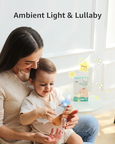 GROWNSY Nasal Aspirator for Baby, Electric Nose Aspirator for Toddler, Baby Nose Sucker, Automatic Nose Cleaner with 3 Silicone Tips, Adjustable Suction Level, Music and Light Soothing Function - Image 8