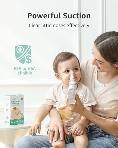 GROWNSY Nasal Aspirator for Baby, Electric Nose Aspirator for Toddler, Baby Nose Sucker, Automatic Nose Cleaner with 3 Silicone Tips, Adjustable Suction Level, Music and Light Soothing Function - Image 9