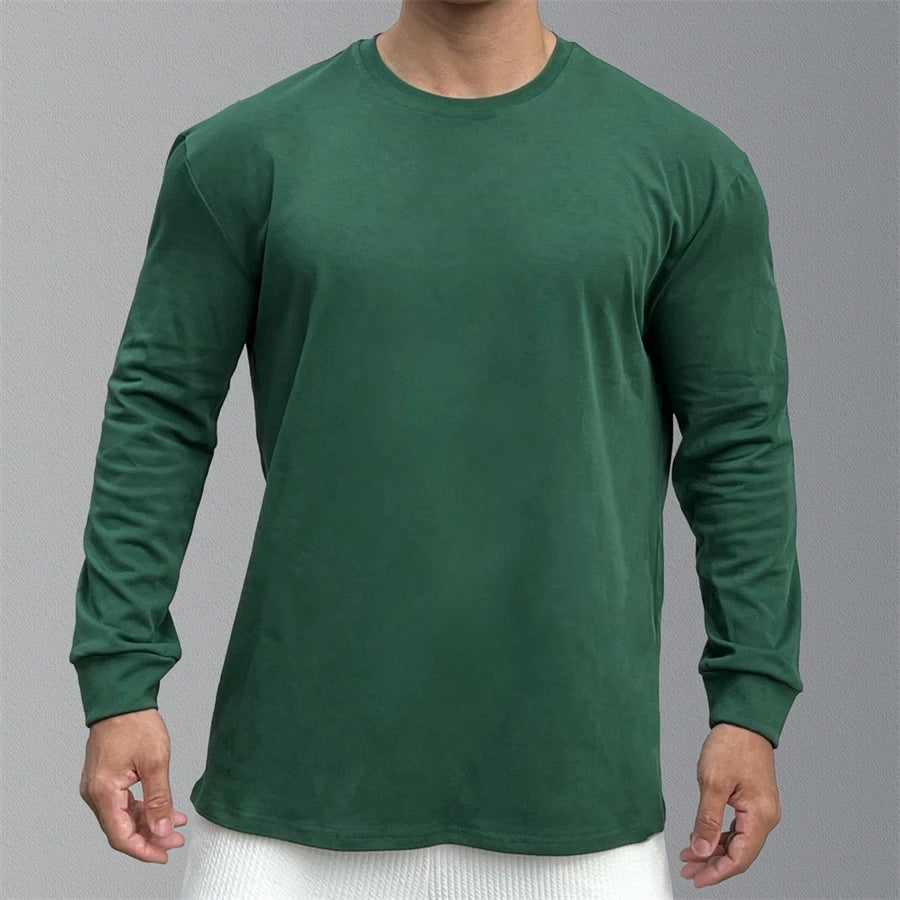 Gym Fitness T-shirt Men Casual Long Sleeve Skinny Shirt Male Bodybuilding Tees Tops Running Sports Quick Dry Training Clothing - Image 3