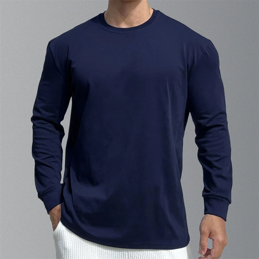 Gym Fitness T-shirt Men Casual Long Sleeve Skinny Shirt Male Bodybuilding Tees Tops Running Sports Quick Dry Training Clothing - Image 4