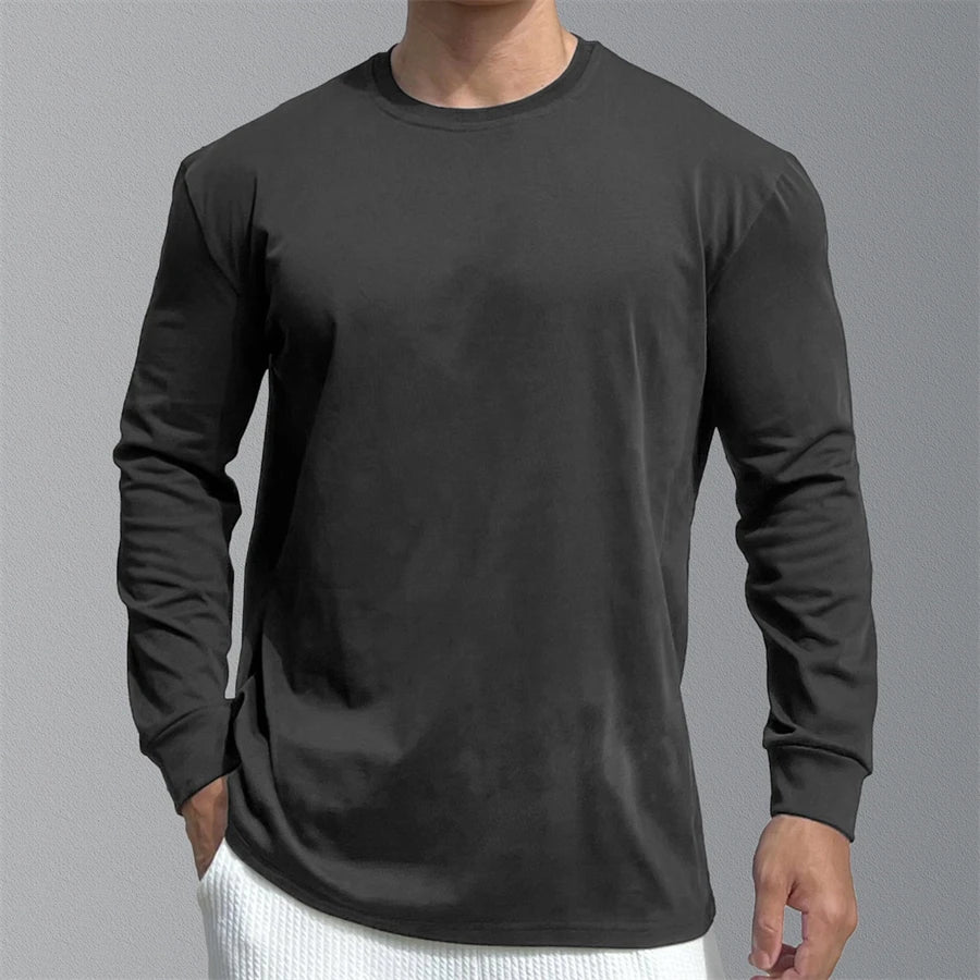Gym Fitness T-shirt Men Casual Long Sleeve Skinny Shirt Male Bodybuilding Tees Tops Running Sports Quick Dry Training Clothing - Image 5