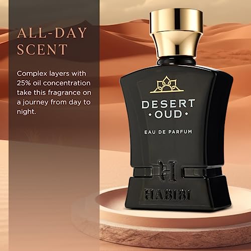 H HABIBI Desert Oud Arabian Fragrance for Men - Floral, Woody, Patchouli Cologne for Men - Warm, Sweet & Spicy Niche Eau de Parfum Men - Blended with Rare Exotic Notes - Image 5