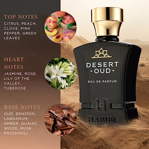 H HABIBI Desert Oud Arabian Fragrance for Men - Floral, Woody, Patchouli Cologne for Men - Warm, Sweet & Spicy Niche Eau de Parfum Men - Blended with Rare Exotic Notes - Image 8