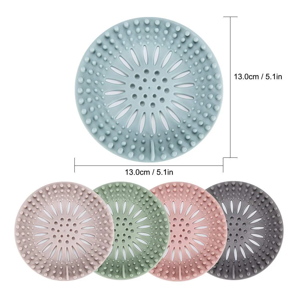 Hair Catcher Shower Drain Covers Protector Durable Silicone Bathtub Hair Stopper Easy to Install and Clean Suit for Bathroom Tub Shower and Sink, 5 Pack - Image 6