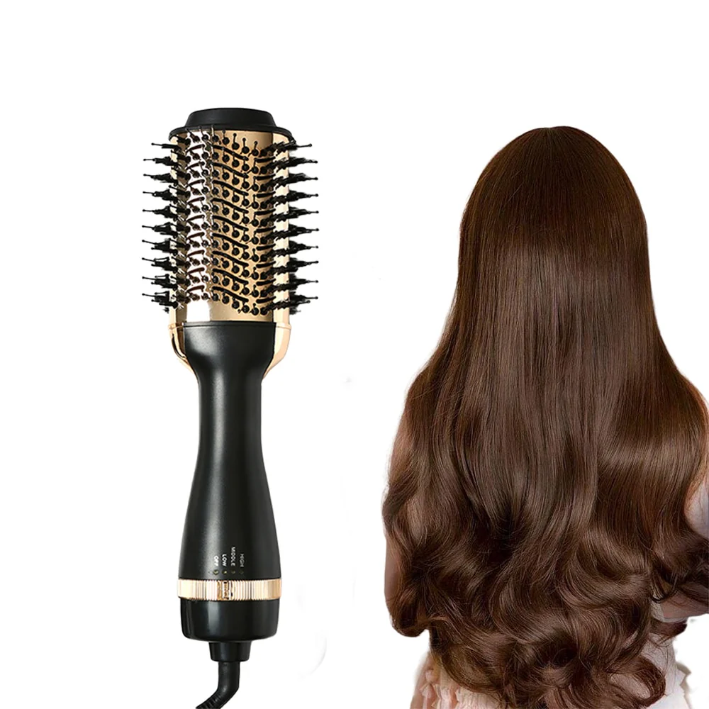 Hair Dryer and Straightening Brush 3 In 1 Electric Hot Air Brush Women Heating Comb Professional Hair Straightening Brush