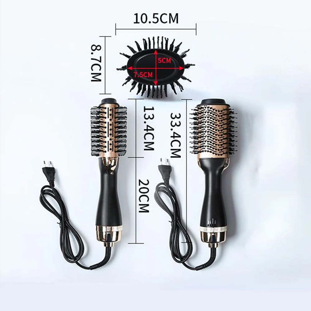 Hair Dryer and Straightening Brush 3 In 1 Electric Hot Air Brush Women Heating Comb Professional Hair Straightening Brush - Image 2