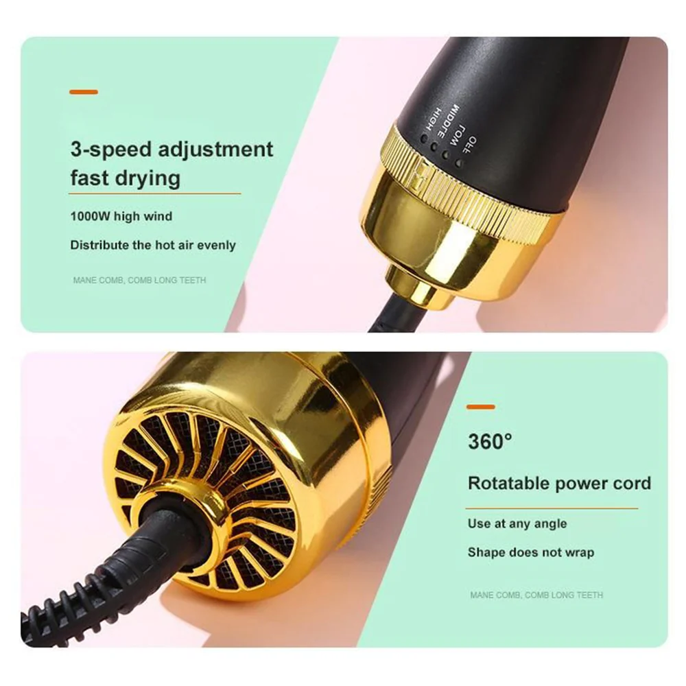 Hair Dryer and Straightening Brush 3 In 1 Electric Hot Air Brush Women Heating Comb Professional Hair Straightening Brush - Image 4